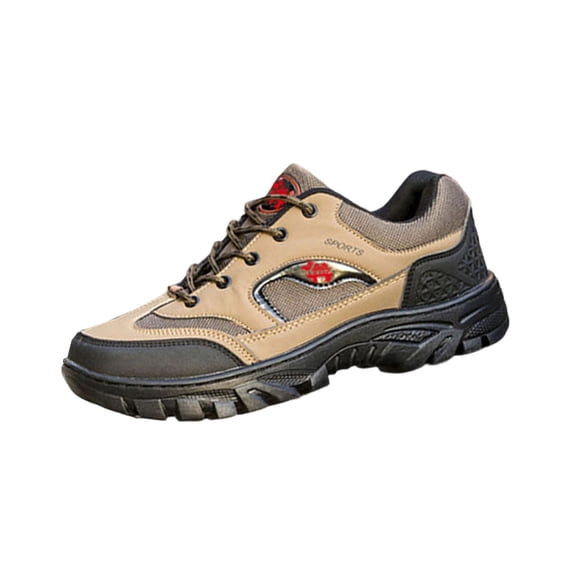 Brown Men'S Hiking Shoes For Outdoor Casual Round Toe Plus Size Spring Summer Fashionable Comfortable Non Slip Breathable Trail Footwear
