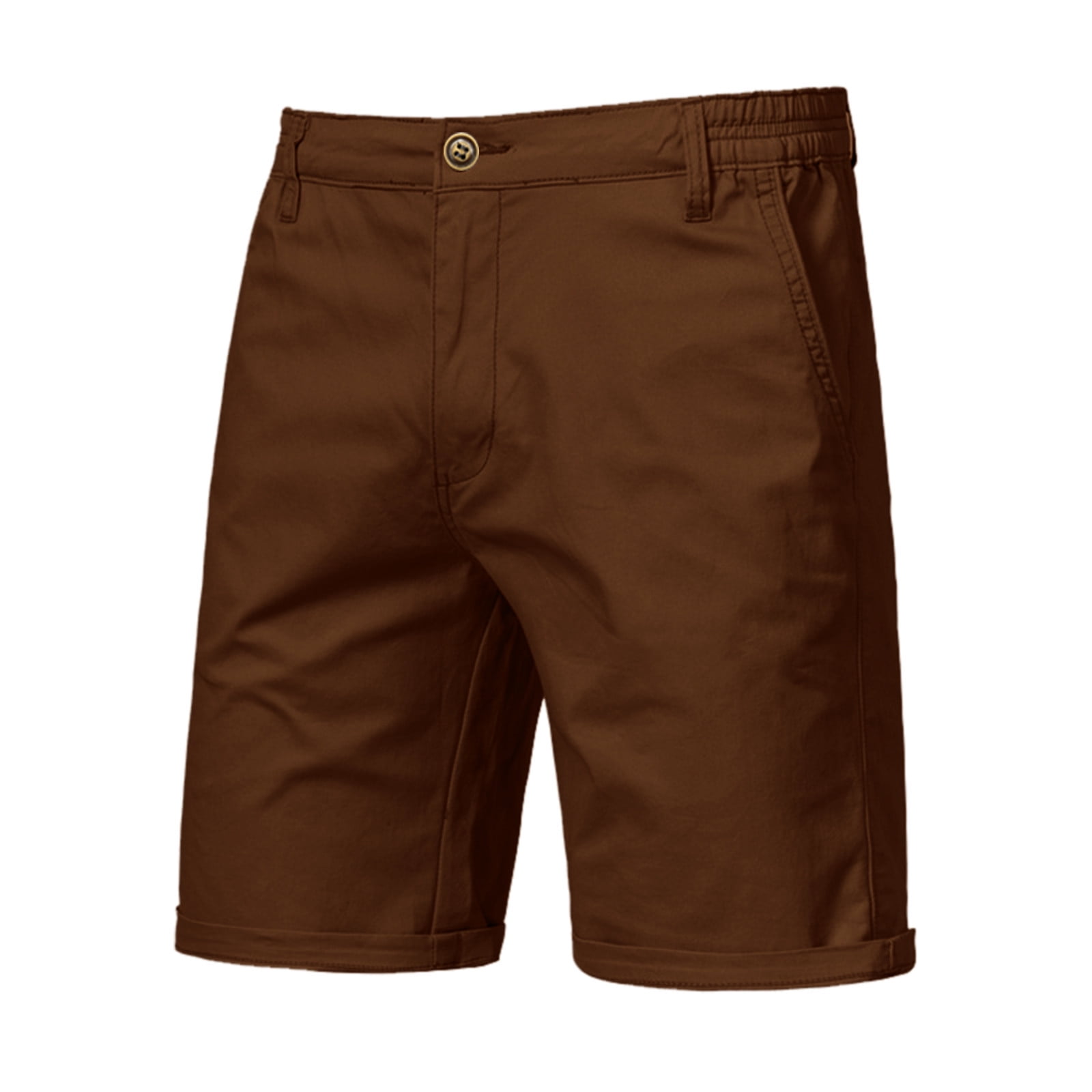 Brown Men'S Pants Men Fashion Casual Shorts Solid Color