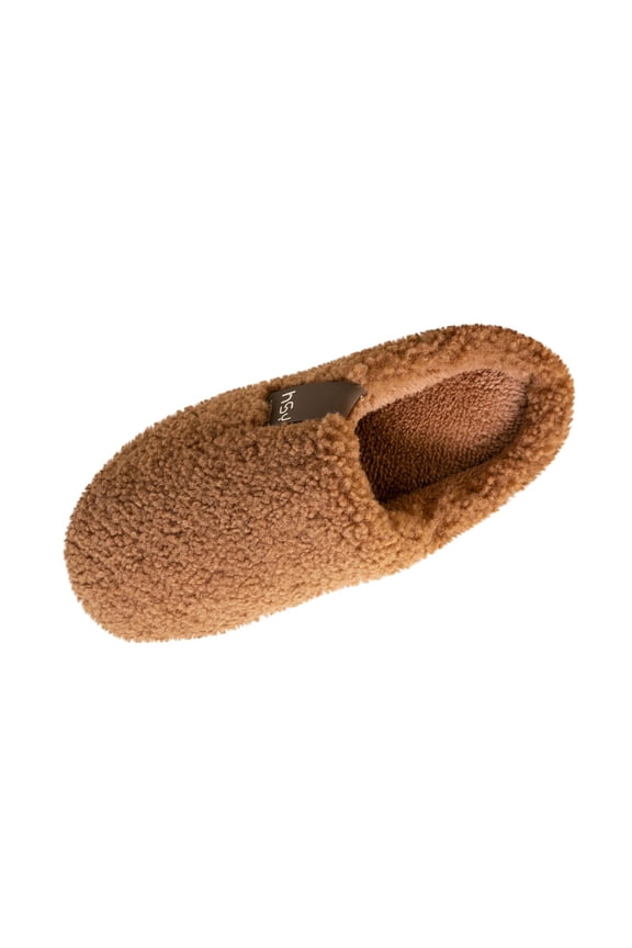 Brown Men'S Slippers Cozy Warm Fleece Lined House Slides Indoor Outdoor Non-Slip Thick Sole Fall Winter Home Sandals Size 44