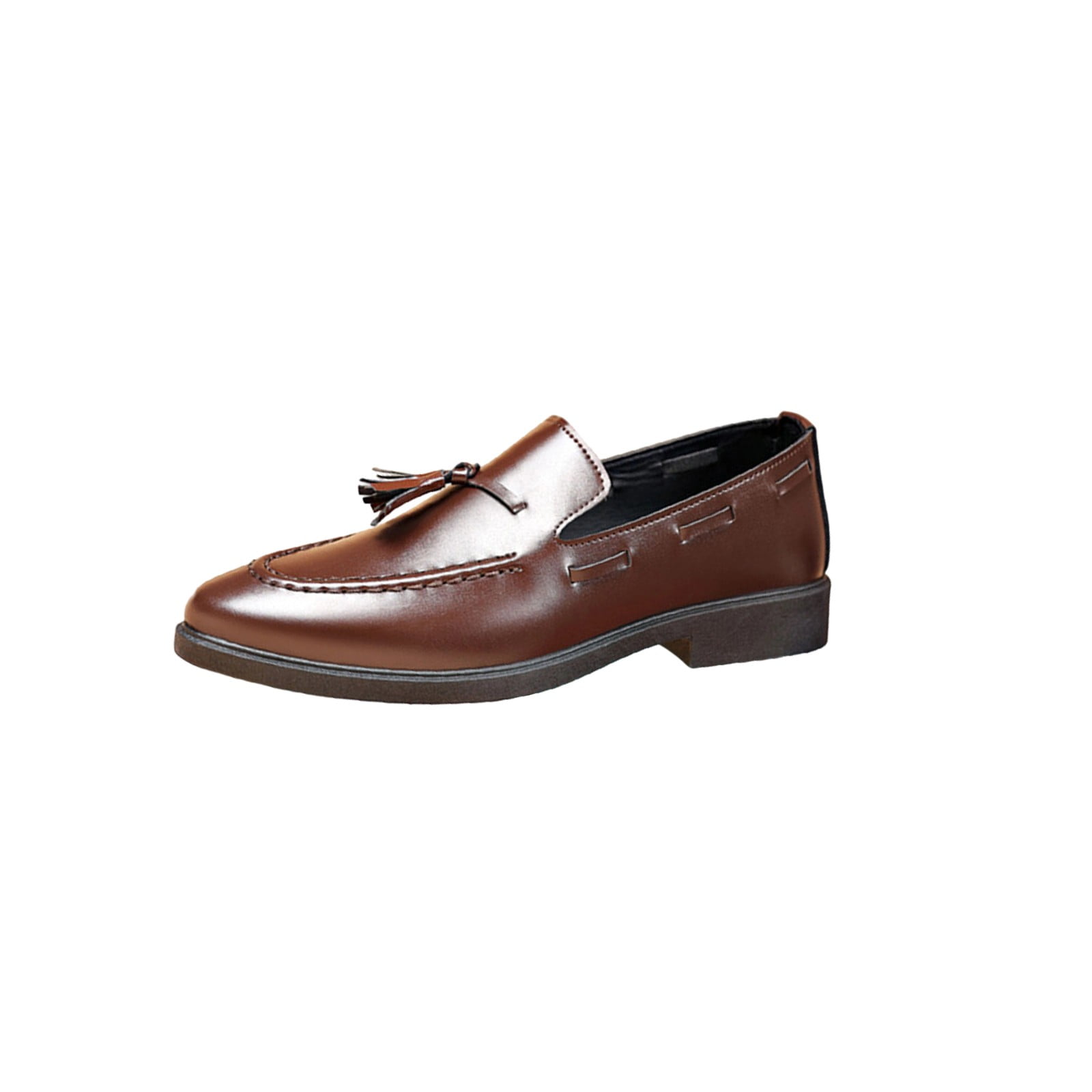 Brown Mens Casual Solid-Color Tassel Loafers Slip-On Design For Spring ...