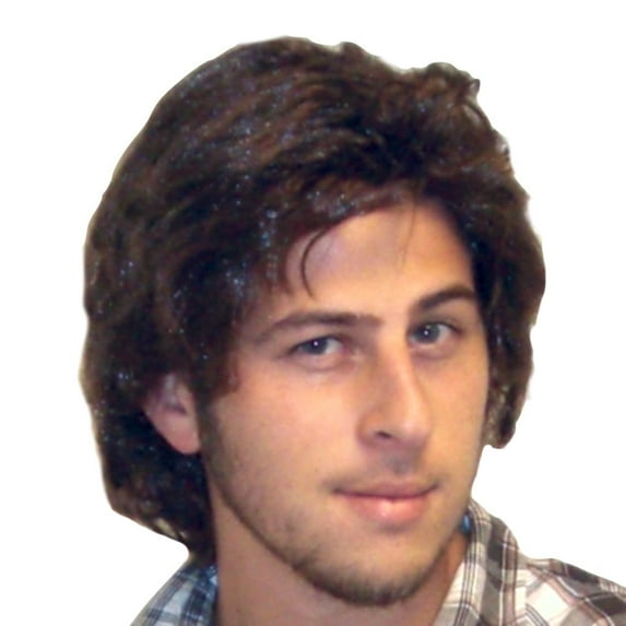 Brown Mens Wig Long Shaggy Hair Gunnar Stahl Shag Saul Silver Brunette Adult