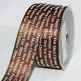 thumbnail image 1 of Brown "Merry Christmas and Happy New Year" Print Wired Craft Ribbon 1.5" X 54 Yards, 1 of 2
