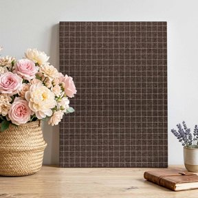 Brown Mesh Canvas Wall Art for Living Room, Industria Coffee Grid Steel Brown Square Plaid Poster Print Painting for Desk Vanity Narrow Stair Wall Decoration Wall Pictures Prepare To Hang 8"x10"