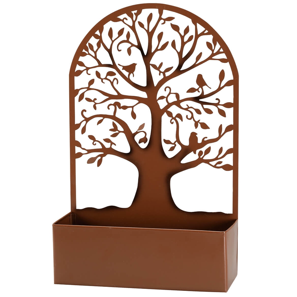 Brown Metal Arched Tree with Birds Planter Box - Walmart.com