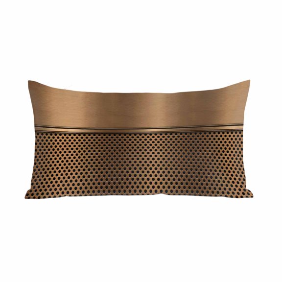 Brown Metal Hole Satin Pillowcases with Zipper Cal King Size Cooling Silk Pillow Cases for Hair and Skin Smooth Soft Modern Copper Net Eye Hole Pattern Throw Pillow Covers for Women Men 20x40 Inch