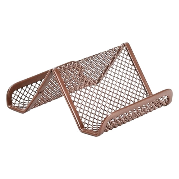 Brown Metal Mesh Business Card Holder,Wire Mesh Business Card Holder Display,Desktop Business Card Stand,Metal Business Card Display Holder for Real Estate,Bar,Desk Business Card Organizer,3.74Inch