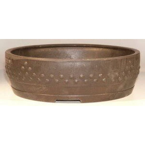 Brown Mica Bonsai Pot - Round