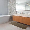 thumbnail image 1 of Evideco French Home Goods Brown Microfiber Polyester Double Sink Bath Mat Runner - 48"L x 20"W, 1 of 6