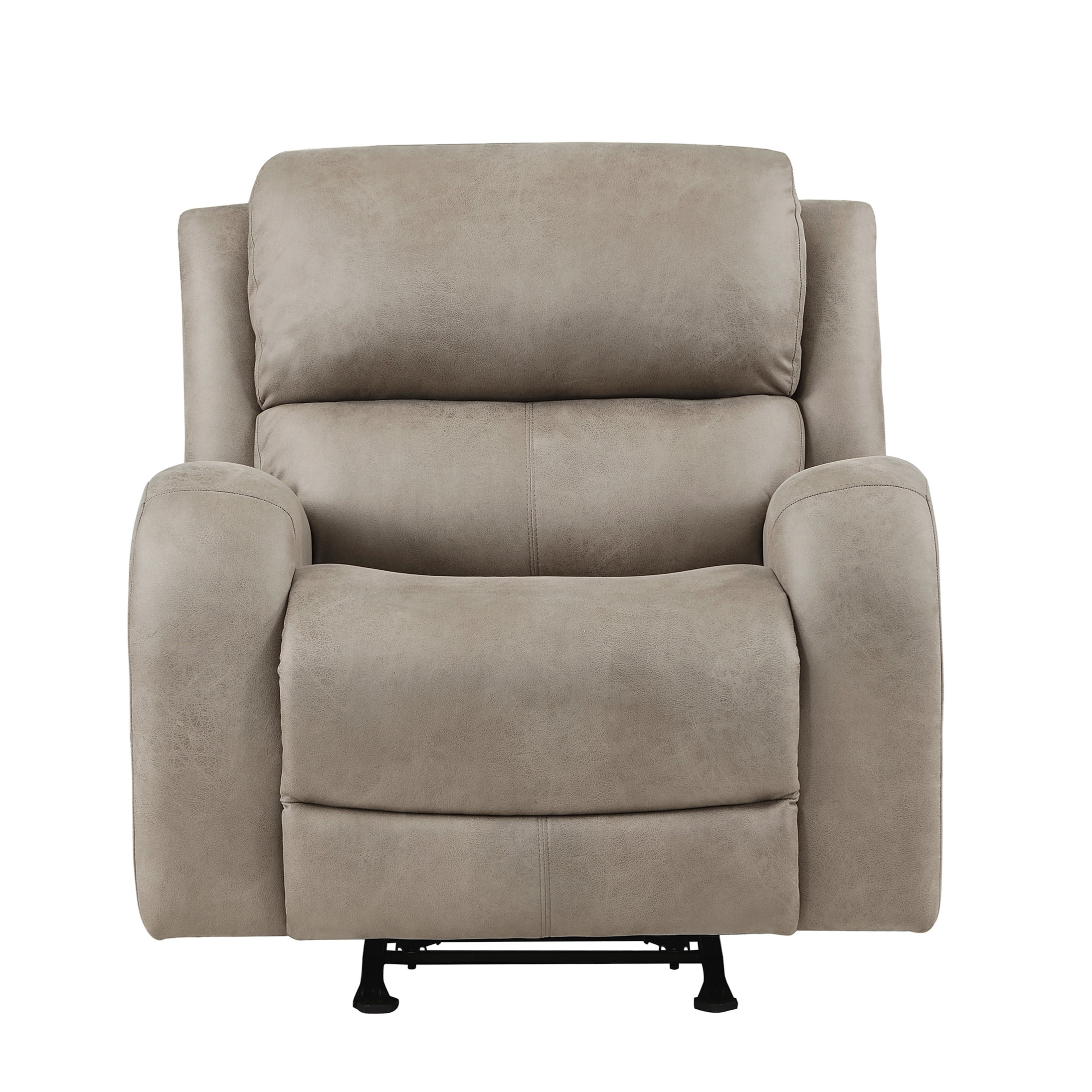Smooth Rocker Chair Brown Microfiber Rocker Recliner Chair with Plush Padding and Smooth ...