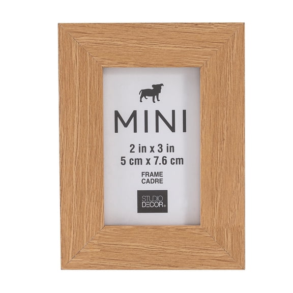 Brown Mini Frames with Natural Woodgrain Finish by Studio Decor – 2" x 3" Small Picture Frame Set with Glass Front & Easel Back - Tabletop Display for Photos or Place Cards - 24 Pack