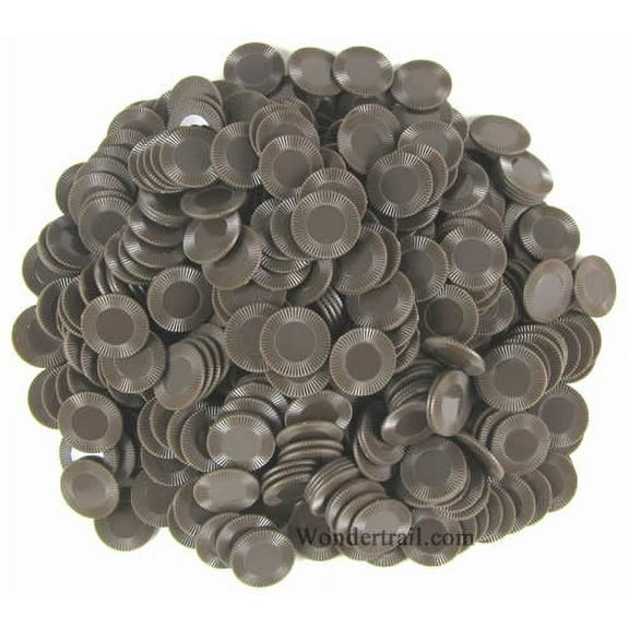 Brown Mini Poker Chips Plastic 7/8in Bulk Approx. 500 Koplow Games