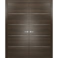 thumbnail image 1 of Brown Modern French Doors 64 x 80 with Moldings, 1 of 6