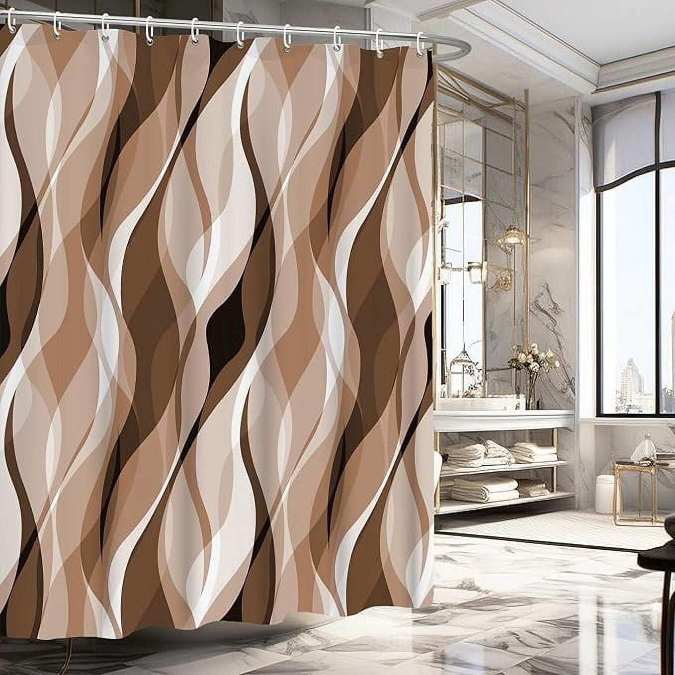 Brown Shower Curtain Set