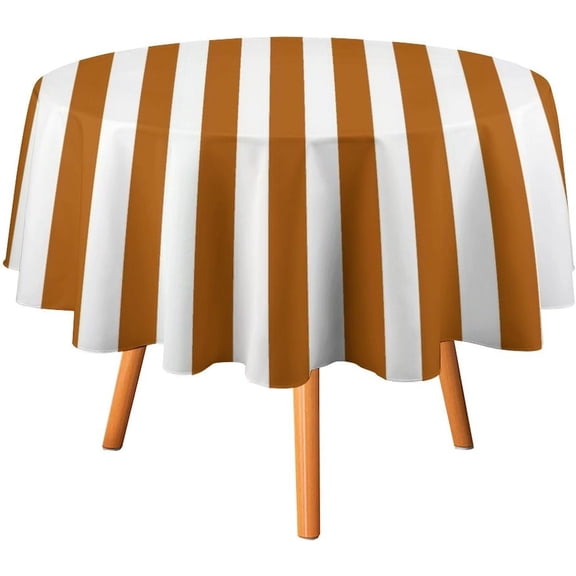 Brown Modern Stripe Tablecloth Washable Dinng Table Covers Decorative for Kitchen & Table Linens 60" x 60"
