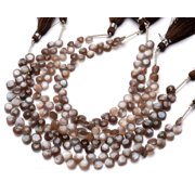 Brown Moonstone Beads Heart Shaped Polished Gemstone Strand 8mm for DIY Jewelry Supplies and Boho Style Accessories
