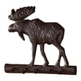 thumbnail image 1 of Brown Moose Cast Metal Key Hooks Lodge Cabin Wall Decor 7 Inch, 1 of 2