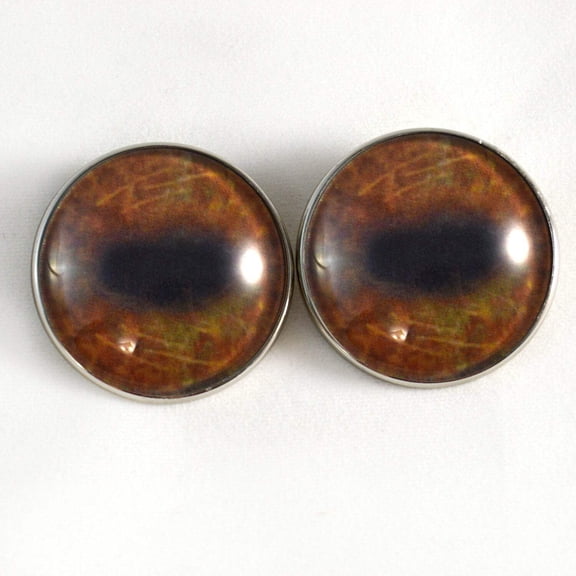 Brown Moose Sew-On Button Glass Eyes