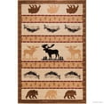 thumbnail image 1 of Brown Moose with Fish Print Cabin Outdoor Wildlife Animal Area Rug (5' 2" x 7' 2"), 1 of 5