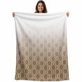 thumbnail image 1 of Brown Moroccan Abstract Blanket Soft Cozy Warm Twin Blanket for Bed, Plush Fuzzy Flannel Fleece Blankets for Sofa, Geometric Gradient Modern Art Throw Blankets for Couch, Gifts for Men, 60"x80", 1 of 9