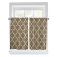 thumbnail image 1 of Brown Moroccan Living Room Curtains 2 Panel, Morocco Retro Abstract Quatrefoil Plaid Cafe Window Treatment, Farmhouse Bedroom Bathroom Kitchen Curtains Drapes 104"x45", 1 of 6