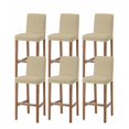 thumbnail image 1 of Brown Morocco Bar Stool Covers Set of 6, Abstract Modern Geometric Textured Stretch Washable Bar Chair Covers with Backs, Removable Pub Counter Height Chair Cover for Kitchen Dining Room Cafe, 1 of 7