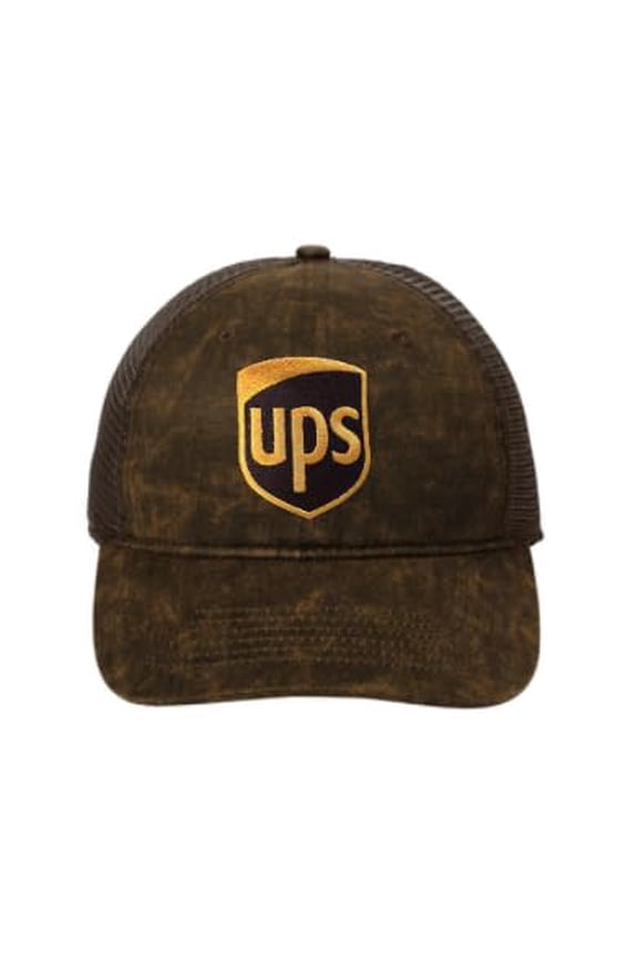 Brown Mottled Color United Parcel Service Official Style Color Embroidered Patch Front Snapback Khaki Brown Baseball Cap Hat