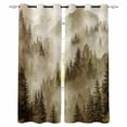 thumbnail image 1 of Brown Mountain Blackout Curtains 45 Inches Long, Kitchen Black Out Window Treatments, Misty Forest Nature Woodland Pine Tree Landscape Thermal Lined Drapes for Small Window with Grommet 42"x45", 1 of 8