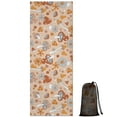 thumbnail image 1 of Brown Mushroom Flower Beige Pattern Hot Yoga Mat Towel Non Slip for Hot Yoga - Quick-Drying Yoga Mat Cover with 4 Corner Pockets with Travel Bag - Hot Yoga Towel Non Slip 74"x26", 1 of 6