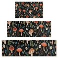 thumbnail image 1 of Brown Mushroom Flower Black Pattern Kitchen Rugs Sets Of 3,Kitchen Runner Rugs Non Skid Washable,Decorative Kitchen Floor Mats for Kitchen,Sink,Laundry,17"x30"+ 17"x47" + 17"x59", 1 of 6