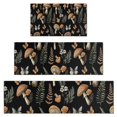 thumbnail image 1 of Brown Mushroom Flower Black Pattern Kitchen Rugs Sets Of 3,Kitchen Runner Rugs Non Skid Washable,Decorative Kitchen Floor Mats for Kitchen,Sink,Laundry,17"x30"+ 17"x47" + 17"x59", 1 of 6