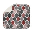 thumbnail image 1 of Red and Black Ethnic Geometric Pattern Dish Drying Mat for Kitchen 1 Pack, Ultra Absorbent Microfiber Dishes Drainer Mats,16"x18", 1 of 6