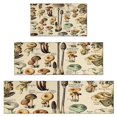 thumbnail image 1 of Brown Mushroom Label Light Pattern Kitchen Rugs Sets Of 3,Kitchen Runner Rugs Non Skid Washable,Decorative Kitchen Floor Mats for Kitchen,Sink,Laundry,17"x30"+ 17"x47" + 17"x59", 1 of 6