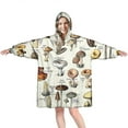 thumbnail image 1 of Brown Mushroom Label Light Pattern Wearable Oversized Blanket,Wearable Blanket Hoodie for Adults,Cozy Hooded Blankets with Super Pockets,Super Warm Fuzzy Pullover for Women & Men, 1 of 6