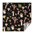 thumbnail image 1 of Brown Mushroom Leaf Black Pattern Square Tablecloth,Waterproof Square Table Cover,Wipeable Spillproof Washable Table Cover for Home Kitchen Party Decor 52"x52"(132x132cm), 1 of 6