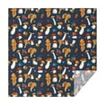 thumbnail image 1 of Brown Mushroom Leaf Dark Blue Pattern Square Tablecloth,Waterproof Square Table Cover,Wipeable Spillproof Washable Table Cover for Home Kitchen Party Decor 42"X42"(107x107cm), 1 of 6