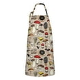 thumbnail image 1 of Brown Mushroom Line Light Pattern Apron-Garden Aprons for Women with Pockets-Cotton Linen Waterproof Kitchen Cooking Gardening Aprons Adjustable for Kitchen,Cooking,BBQ and Salon 33x27 Inch, 1 of 7