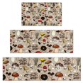 thumbnail image 1 of Brown Mushroom Line Light Pattern Kitchen Rugs Sets Of 3,Kitchen Runner Rugs Non Skid Washable,Decorative Kitchen Floor Mats for Kitchen,Sink,Laundry,17"x30"+ 17"x47" + 17"x59", 1 of 6