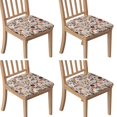 thumbnail image 1 of Brown Mushroom Line Light Pattern Seat Covers for Dining Room Chairs Set Of 4,Stretch Printed Washable Chair Seat Cover with Elastic Ties and Button,Removable Waterproof Couch Cushion Covers, 1 of 6