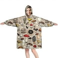 thumbnail image 1 of Brown Mushroom Line Light Pattern Wearable Oversized Blanket,Wearable Blanket Hoodie for Adults,Cozy Hooded Blankets with Super Pockets,Super Warm Fuzzy Pullover for Women & Men, 1 of 6