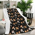 thumbnail image 1 of Brown Mushroom Pattern Black Pattern Blanket,Comfortable Soft Flannel Throw Blanket,All Season,Warm Lightweight Blankets for Sofa Bed Couch Living Room Chair,50"x60", 1 of 4