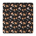 thumbnail image 1 of Brown Mushroom Pattern Black Pattern Square Fitted Tablecloth with Elastic Edge,Square Table Cover,Washable Elastic Table Cover for Home Kitchen Party Decor 34"x34", 1 of 6