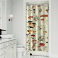 thumbnail image 1 of Brown Mushroom Sketch Beige Pattern Shower Curtain 36"x72" ,Bathroom Decorative Shower Curtains Set with 12 Hooks,Modern Waterproof Washable Shower Curtain, 1 of 6