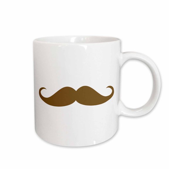 3drose, Brown Mustache Hipster Retro Humor, 15oz Mug