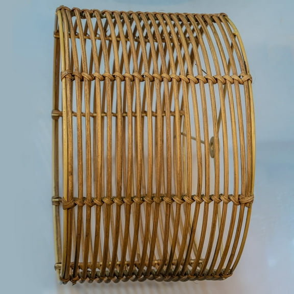 Brown Natural Bamboo Drum Lamp Shade ,Table Lamp shade Home Decor(Spider)