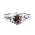 thumbnail image 1 of AFFY Brown Natural Diamond Solitaire Engagement Ring In 10k White Gold (1.01 Cttw), 1 of 1