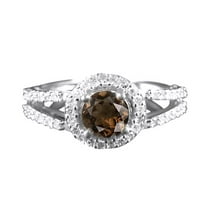 Brown Natural Diamond Solitaire Engagement Ring In 10k Yellow Gold (1. ...