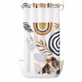thumbnail image 1 of Brown Nave Blue Boho No Hook Shower Curtain with Snap in Liner, Modern Geometric Botanical Double-Layer Waterproof Shower Curtains for Bathroom Hotel Bathtub, Mesh Top & Small Stall 36"x72", 1 of 9