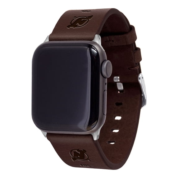 Brown New Jersey Devils Leather Apple Watch Band