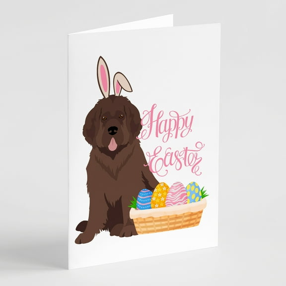 Brown Newfoundland Easter Greeting Cards and Envelopes Pack of 8 7 in x 5 in