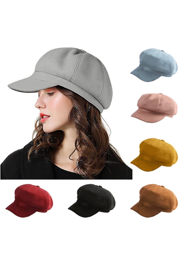 Brown Newsboy Cap for Men Polyester Breathable Summer Newsboy Hat Adjustable Beret Ivy Cap Irish Cabbie Driving Hunting Hats Retro Autumn Winter Warm Hat M